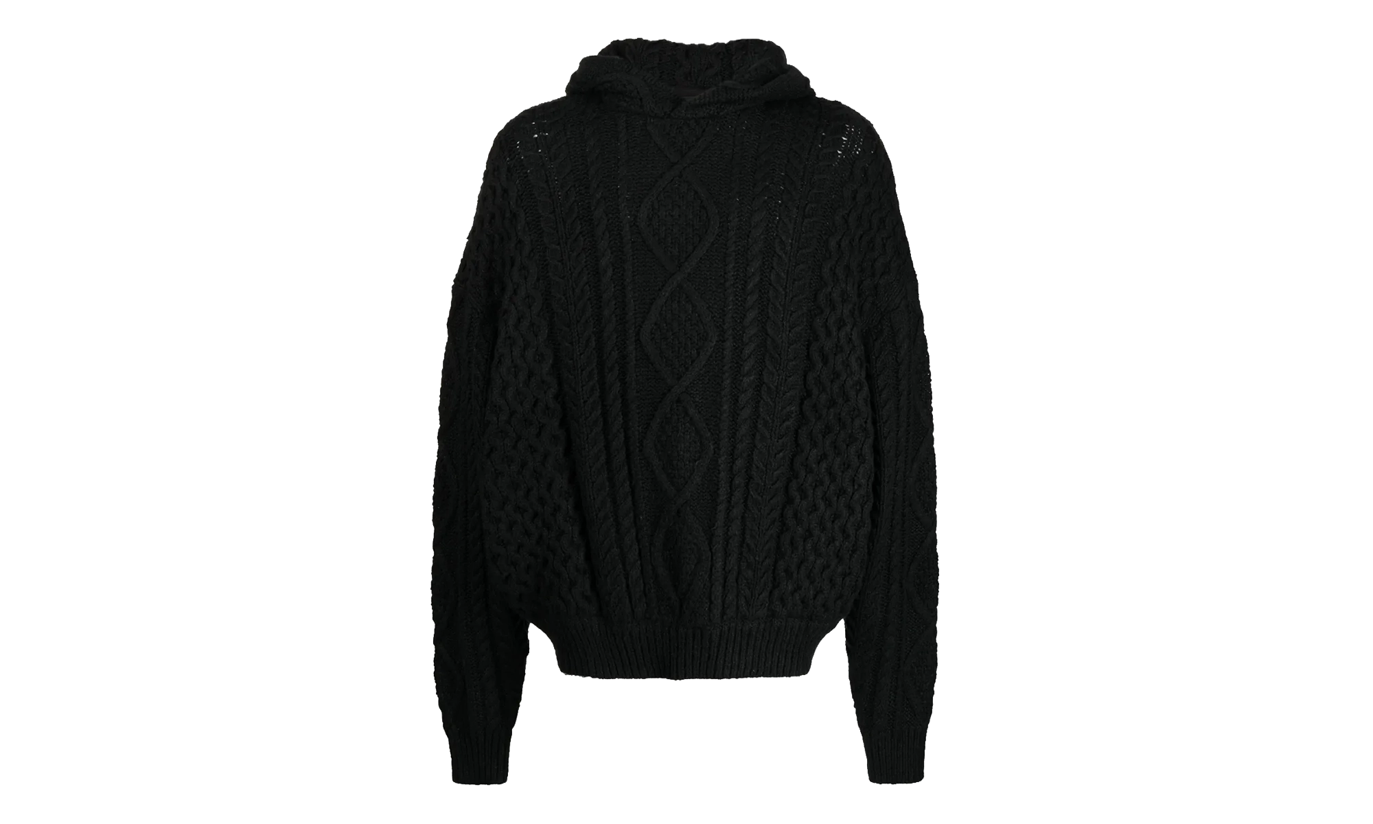 Cable Knit Hoodie "Jet Black" 192SP234390F